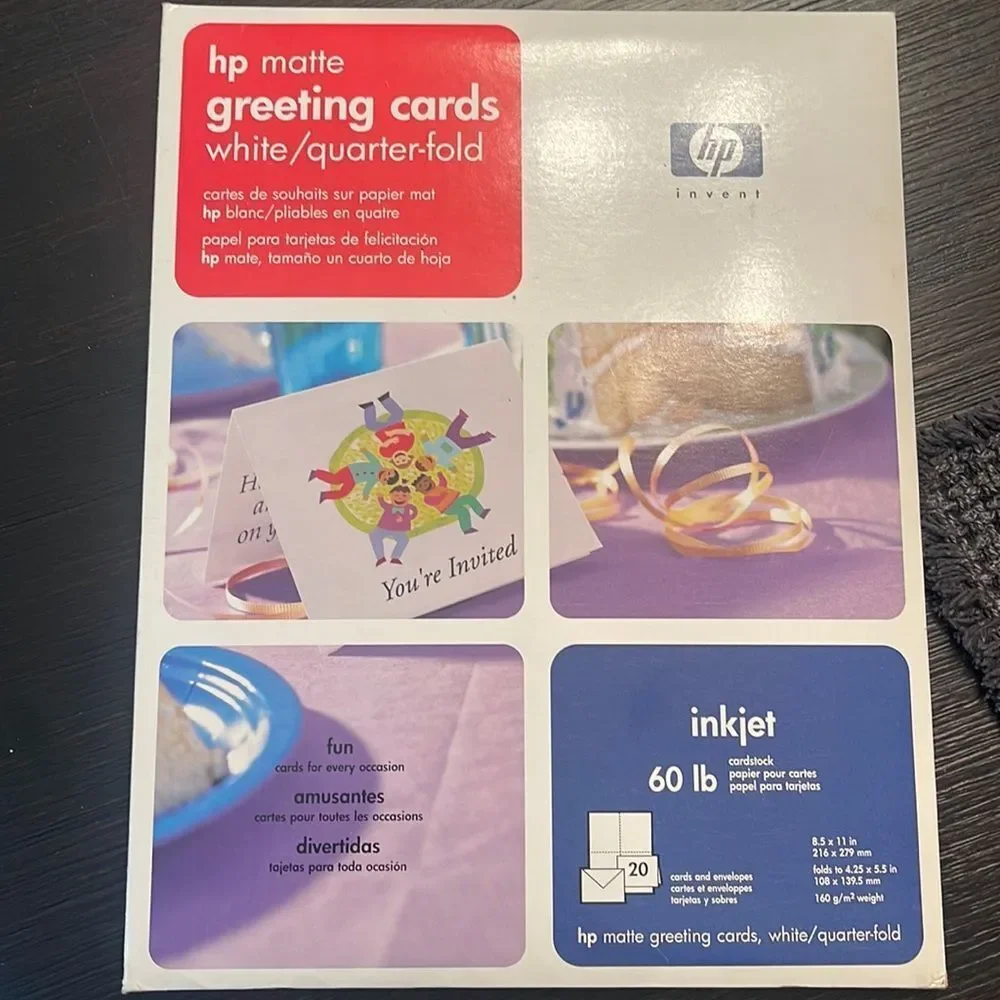 HP Matte Greeting Cards white quarter-fold